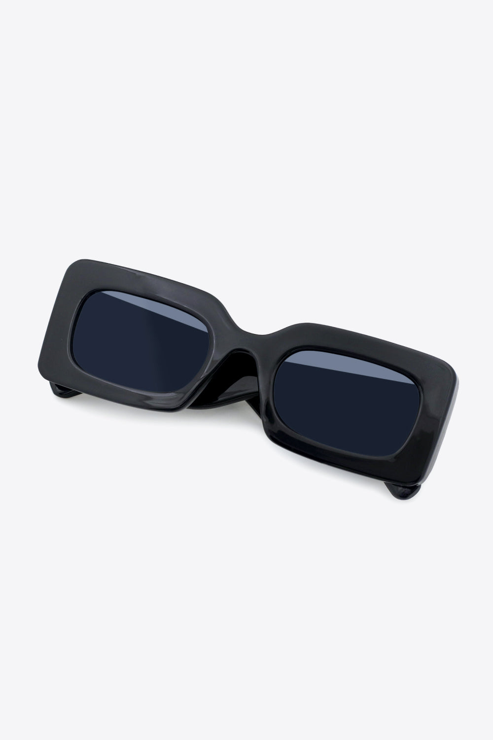 Fashorio Black / One Size Polycarbonate Frame Rectangle Sunglasses