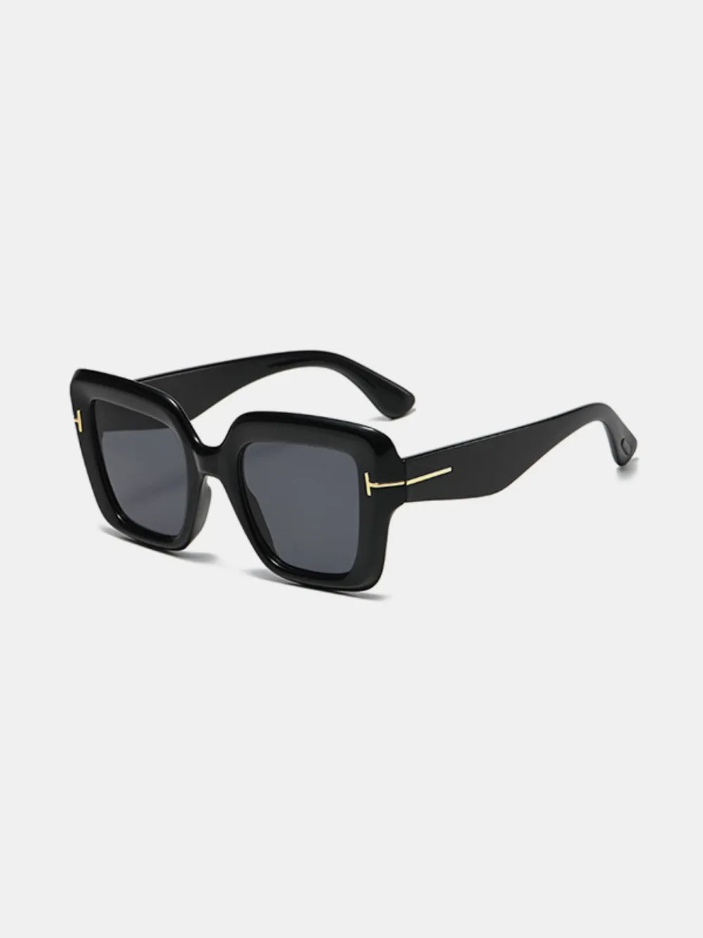 Fashorio Black / One Size Polycarbonate Frame Square Sunglasses
