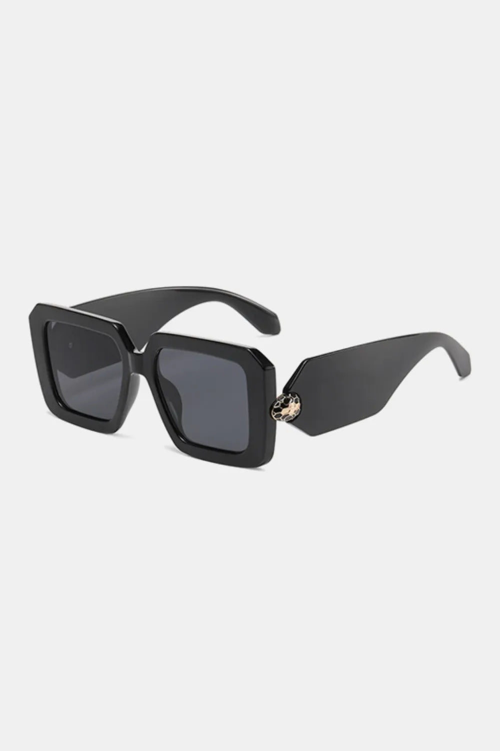 Fashorio Black / One Size Polycarbonate Frame Square Sunglasses