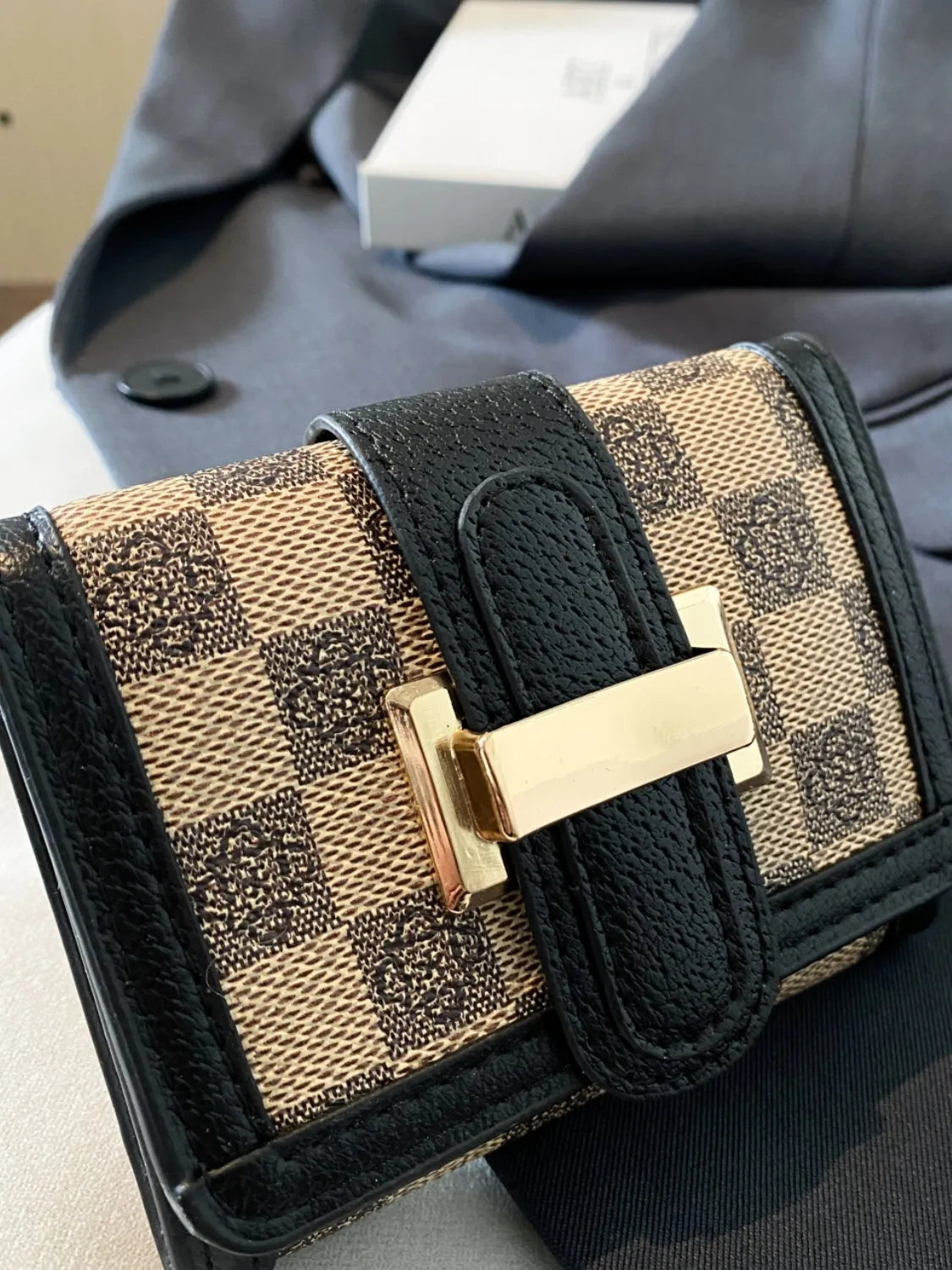 Fashorio Black / One Size Printed PU Leather Wallet