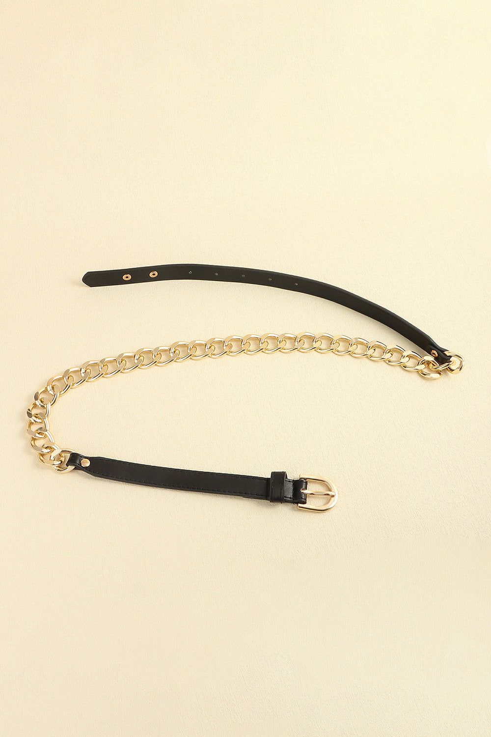 Fashorio Black / One Size PU Leather Chain Belt
