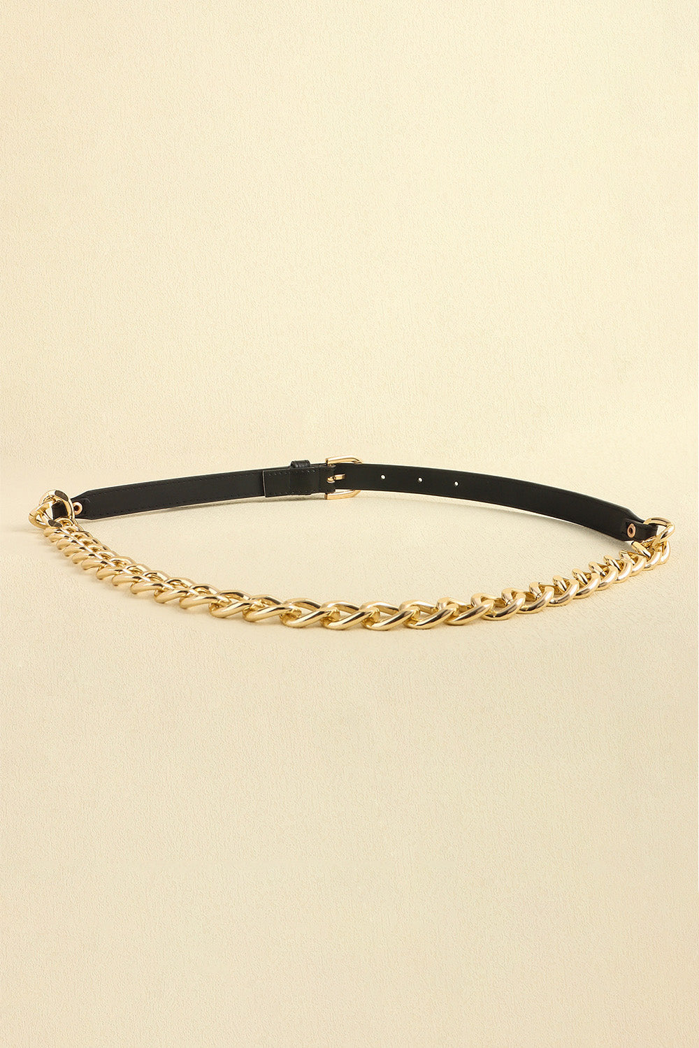 Fashorio Black / One Size PU Leather Chain Belt