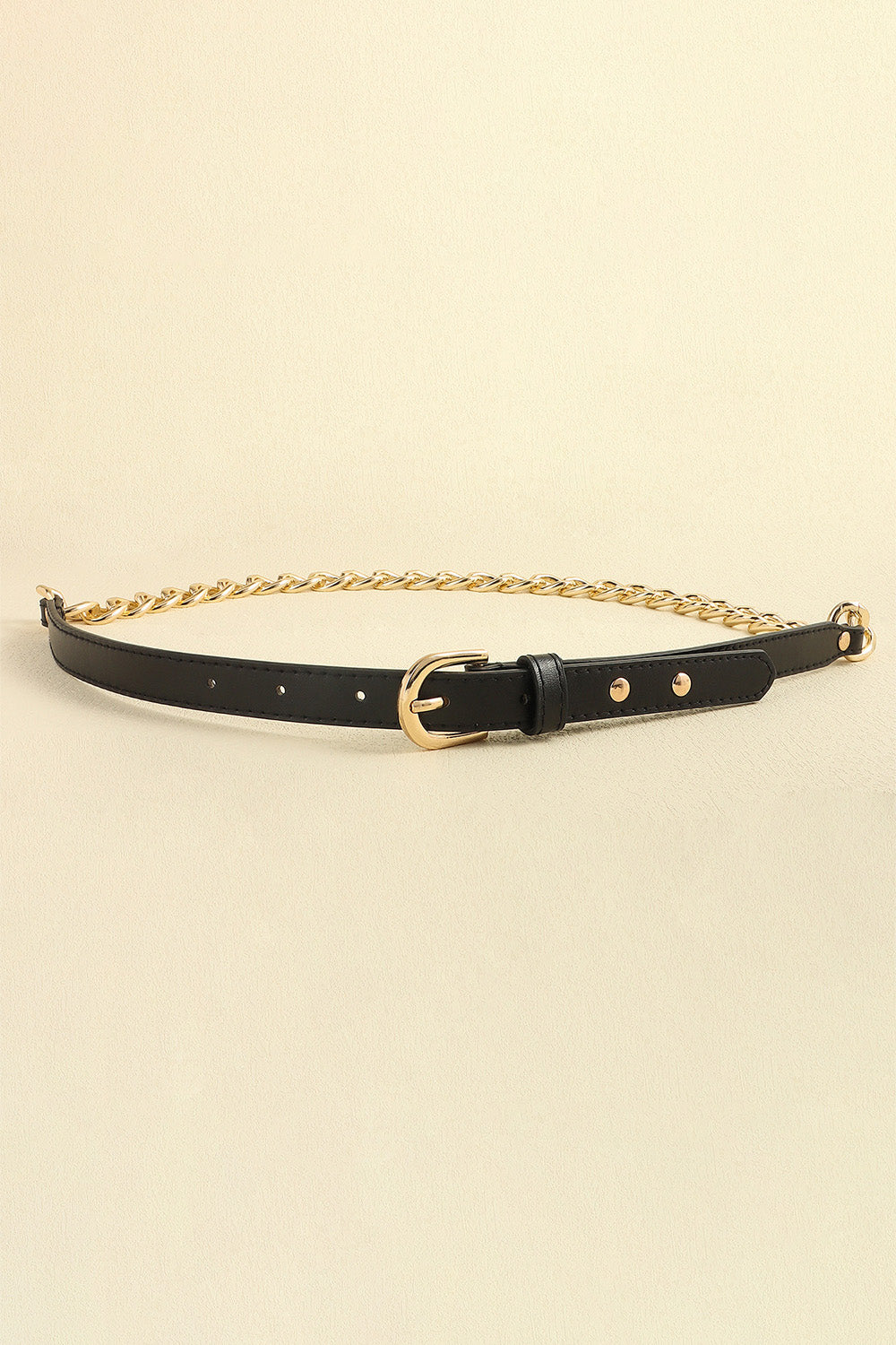 Fashorio Black / One Size PU Leather Chain Belt