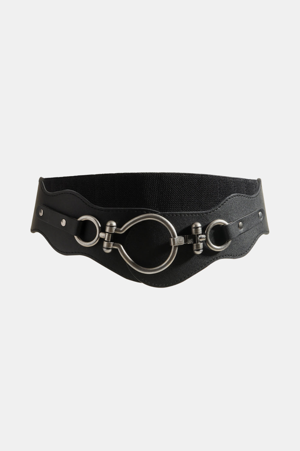 Fashorio Black / One Size PU Leather Zinc Alloy Buckle Belt