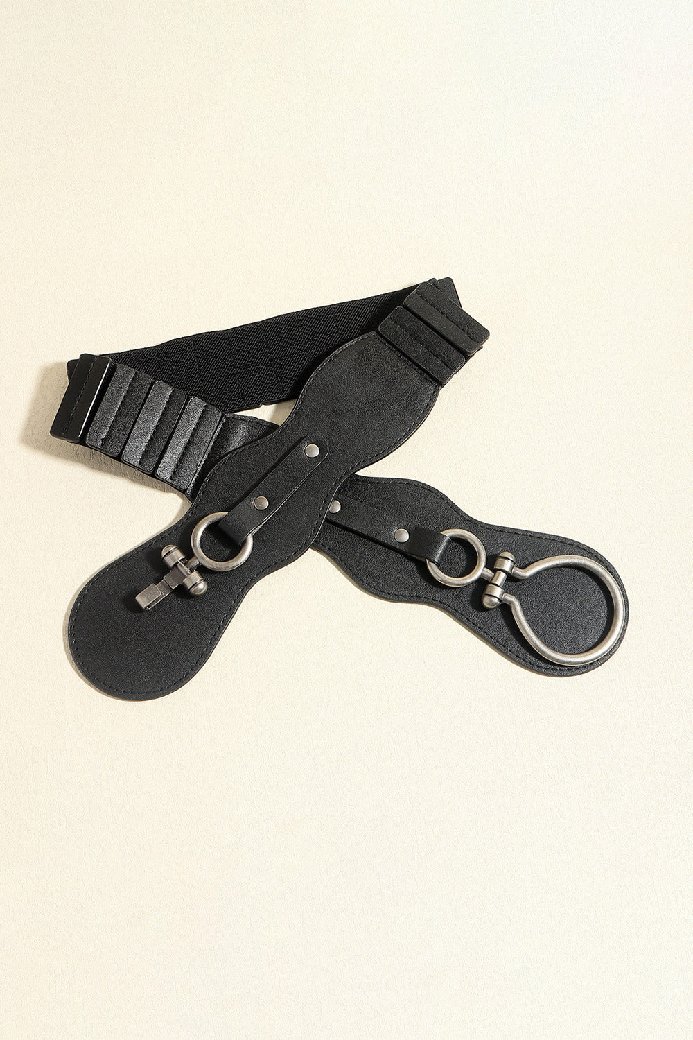 Fashorio Black / One Size PU Leather Zinc Alloy Buckle Belt