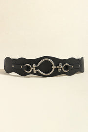 Fashorio Black / One Size PU Leather Zinc Alloy Buckle Belt