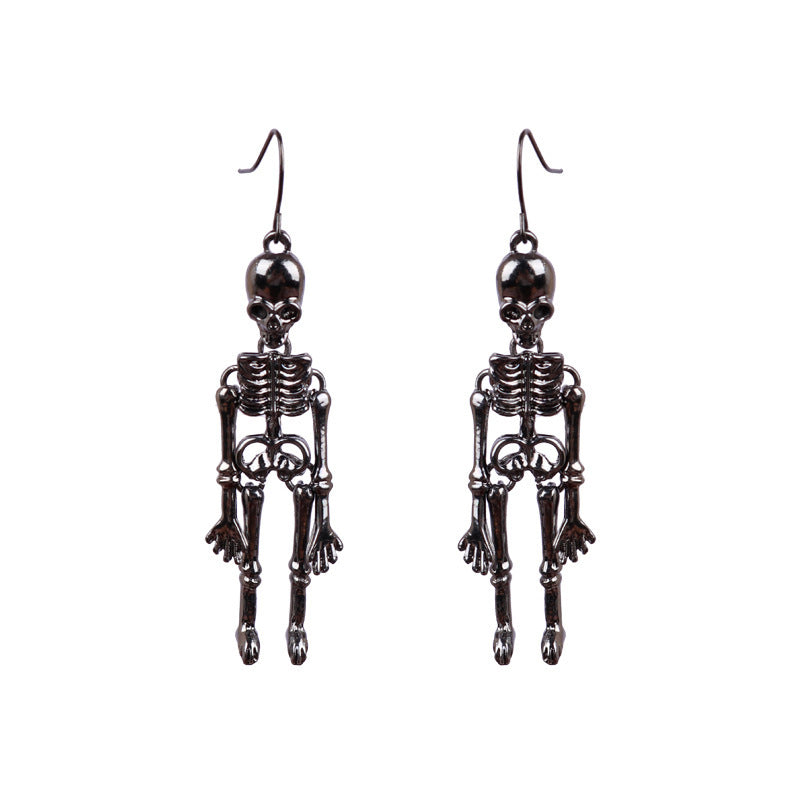 Fashorio Black / One Size Skeleton Alloy Earrings