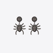 Fashorio Black / One Size Spider Rhinestone Alloy Earrings