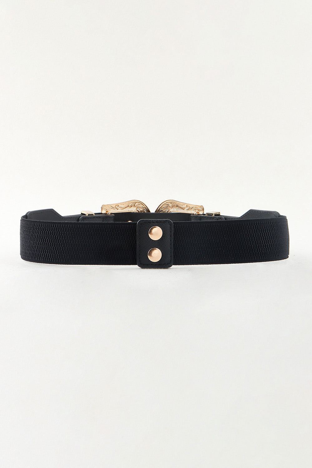 Fashorio Black / One Size Symmetrical Zinc Alloy Buckle PU Leather Belt