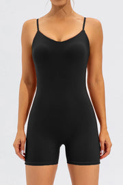 Fashorio Black / S Spaghetti Strap Round Neck Romper