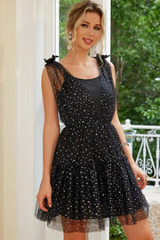 Fashorio Black / XS Tied Scoop Neck Mini Cami Dress