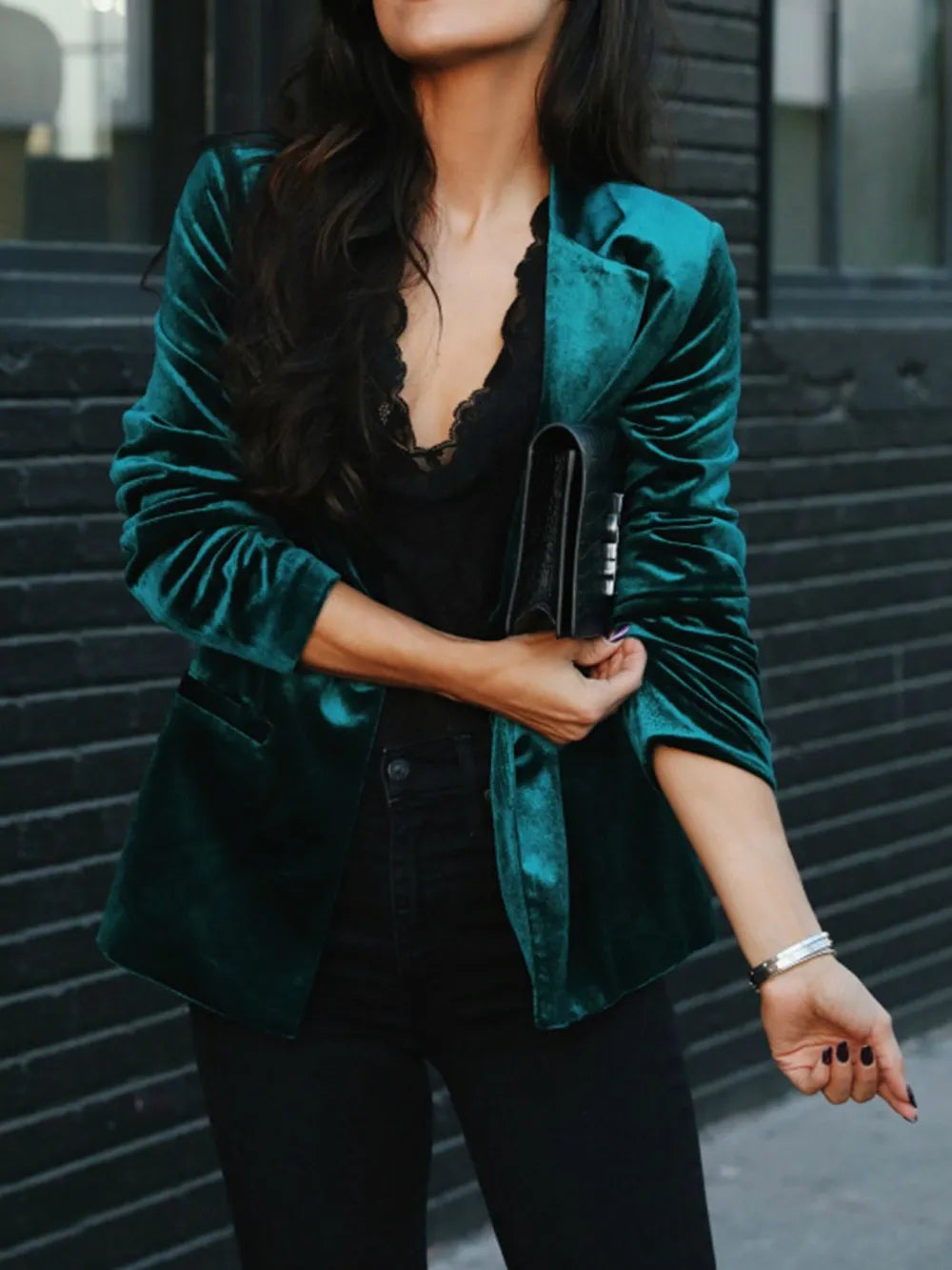 Fashorio Blazers Button Up Lapel Collar Blazer