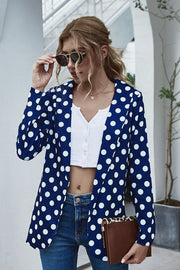 Fashorio Blazers Dark Blue / S Polka Dot Long Sleeve Blazer
