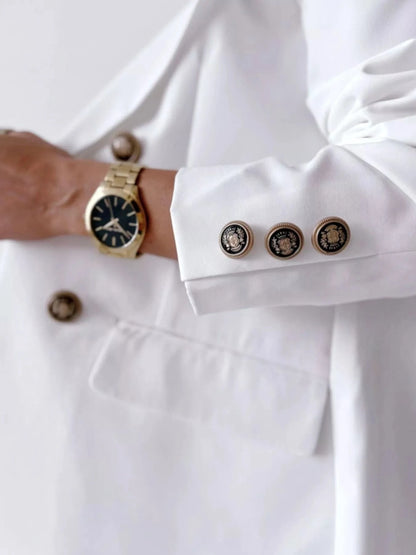 Double-Breasted Lapel Collar Blazer - Fashorio