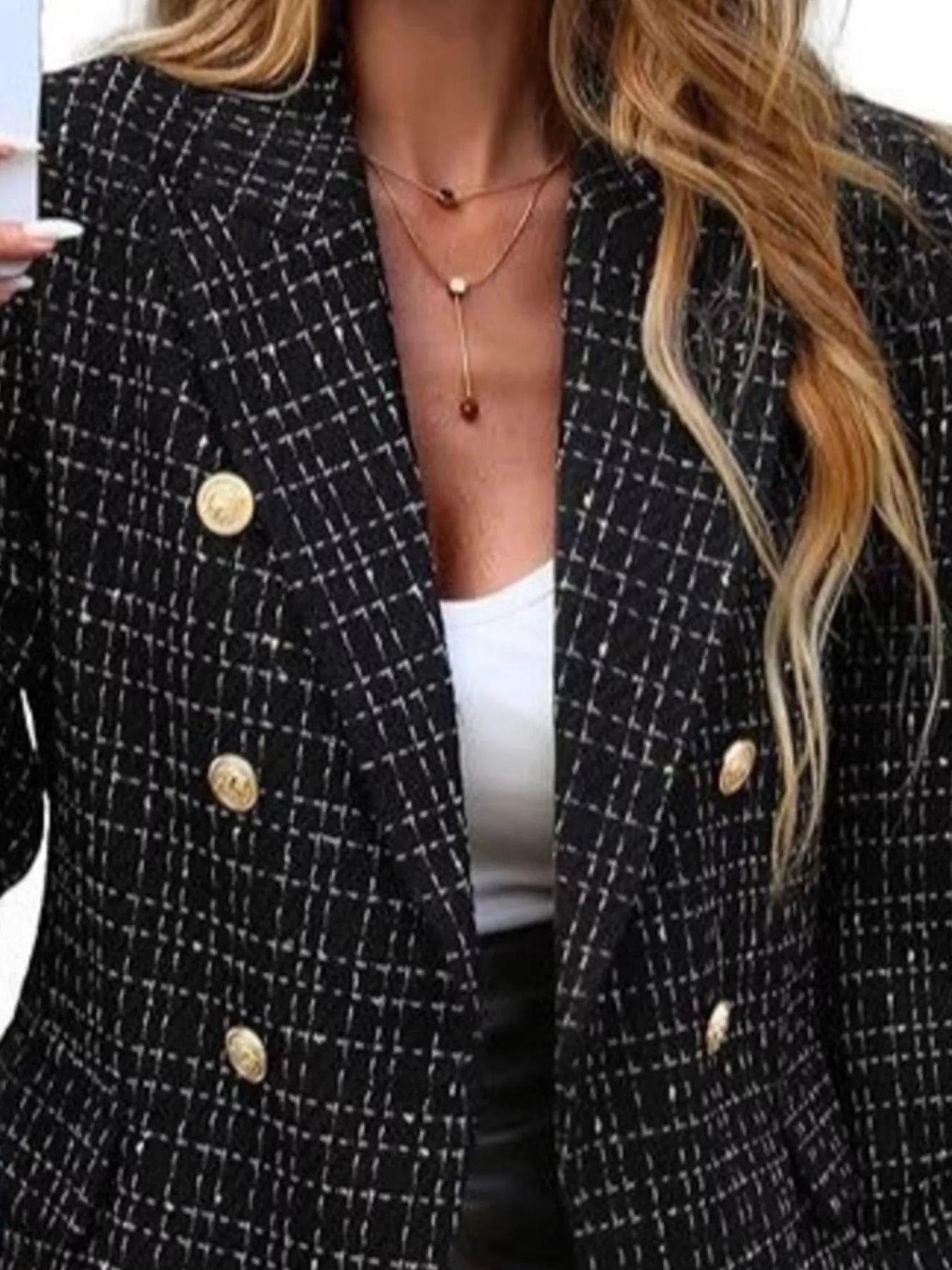 Fashorio Blazers Double-Breasted Lapel Collar Blazer