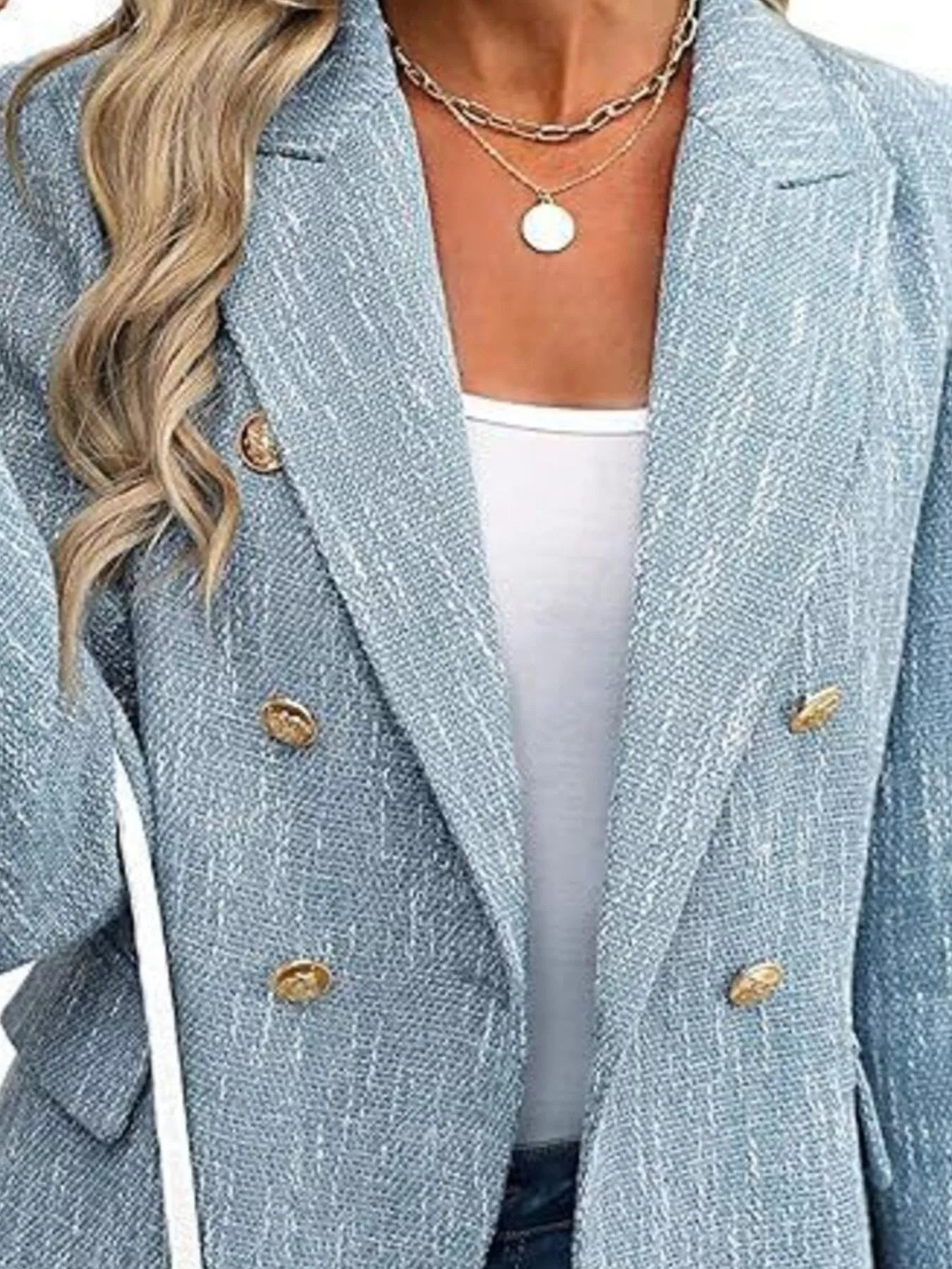 Fashorio Blazers Double-Breasted Lapel Collar Blazer