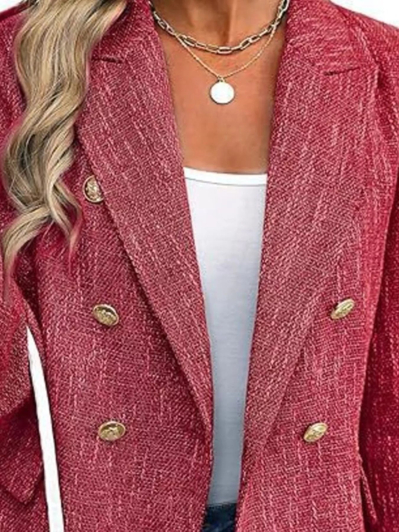 Fashorio Blazers Double-Breasted Lapel Collar Blazer