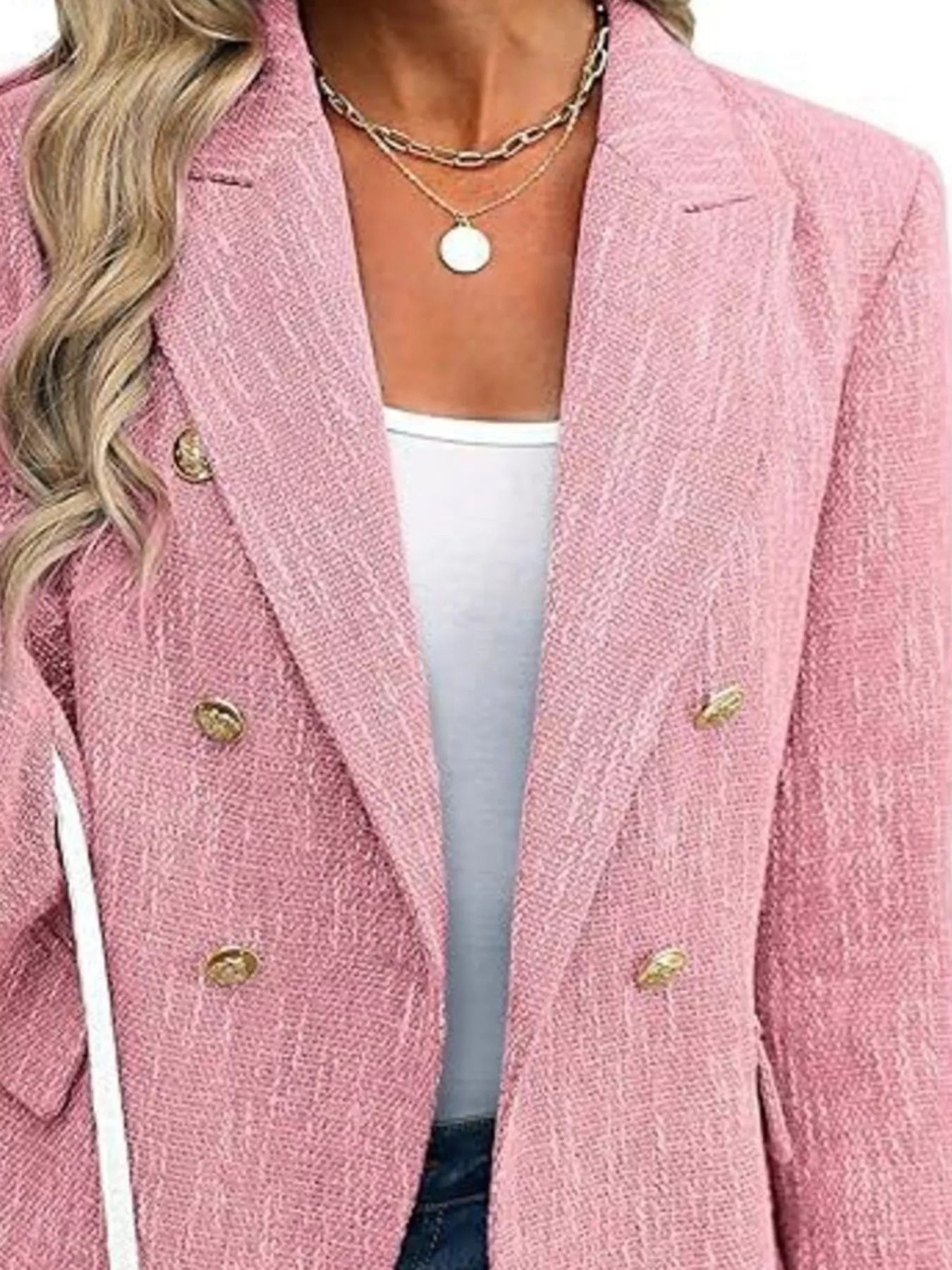 Fashorio Blazers Double-Breasted Lapel Collar Blazer