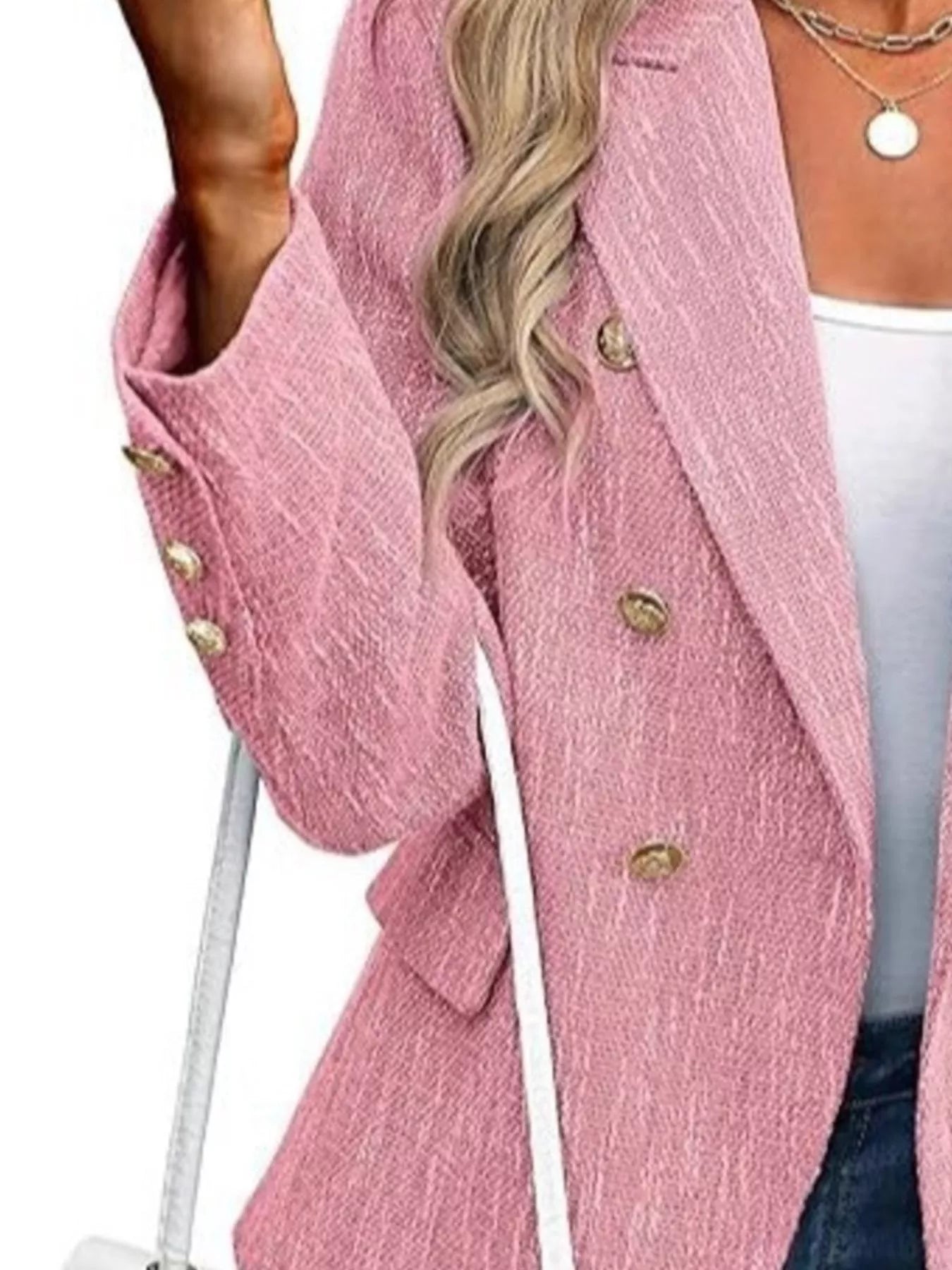 Fashorio Blazers Double-Breasted Lapel Collar Blazer