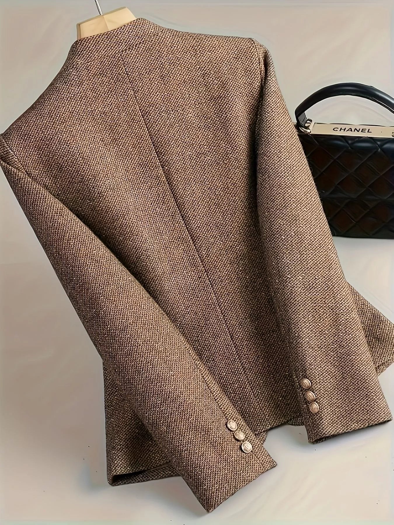 Fashorio Blazers Flower One Button Long Sleeve Blazer