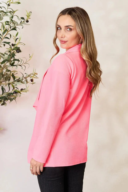 Heimish Full Size Open Front Long Sleeve Blazer - Fashorio