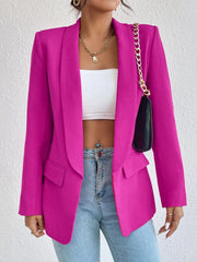 Fashorio Blazers Hot Pink / S Shawl Collar Long Sleeve Blazer