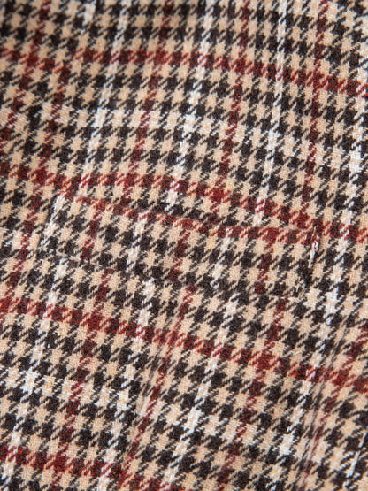 Houndstooth Lapel Collar Blazer - Fashorio