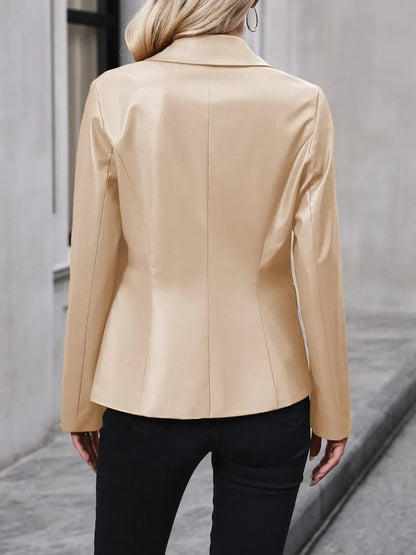 Ivy Lane Button Up Collared Neck Blazer - Fashorio