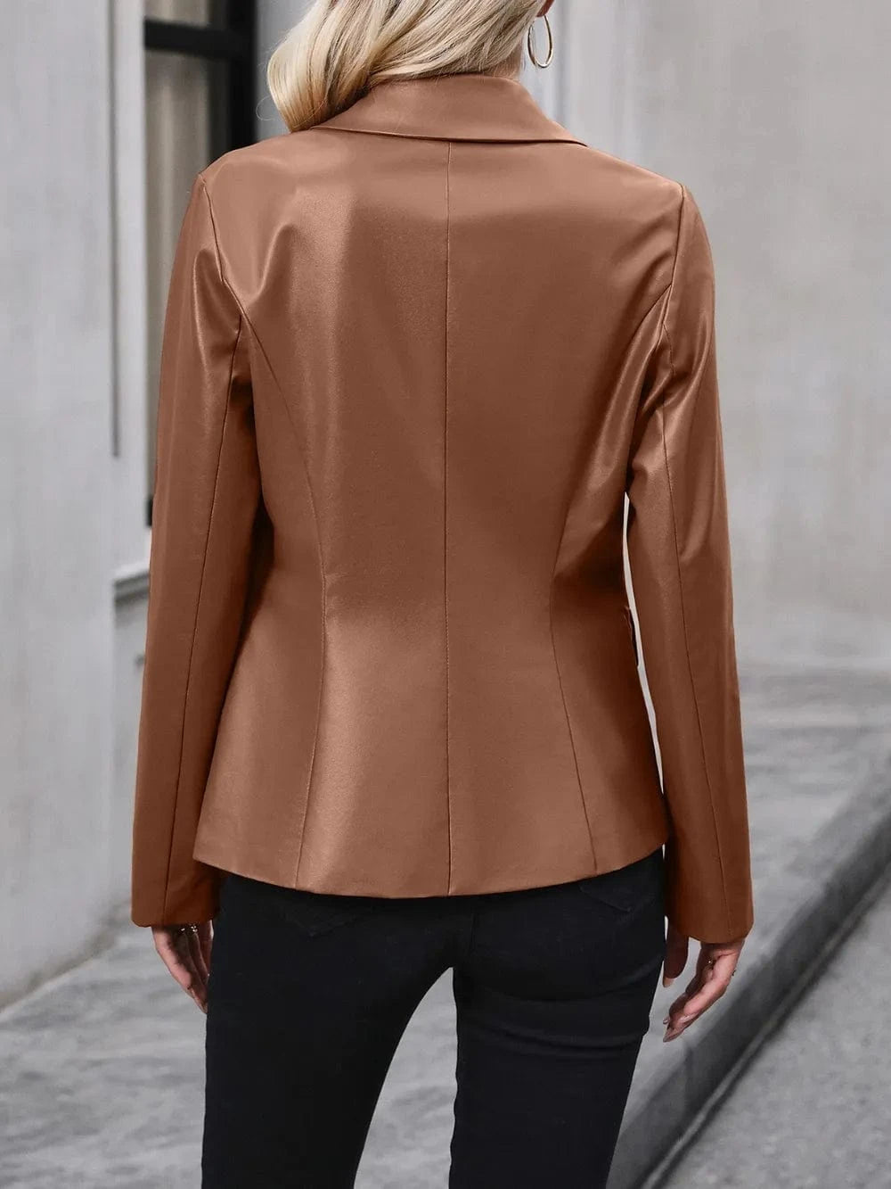 Ivy Lane Button Up Collared Neck Blazer - Fashorio