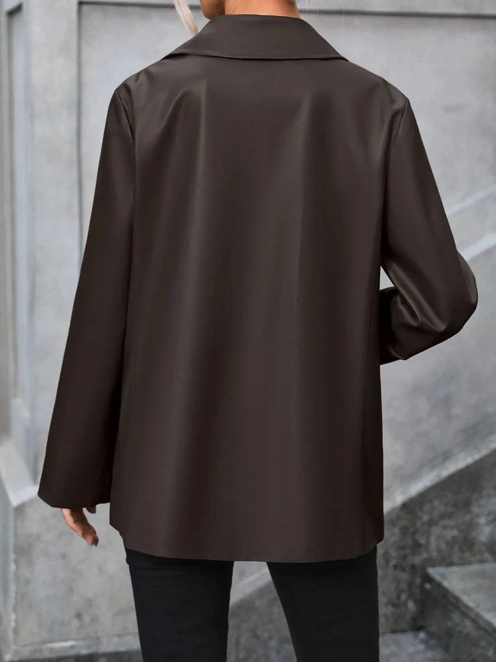 Fashorio Blazers Ivy Lane Pocketed Button Up Collared Neck Blazer