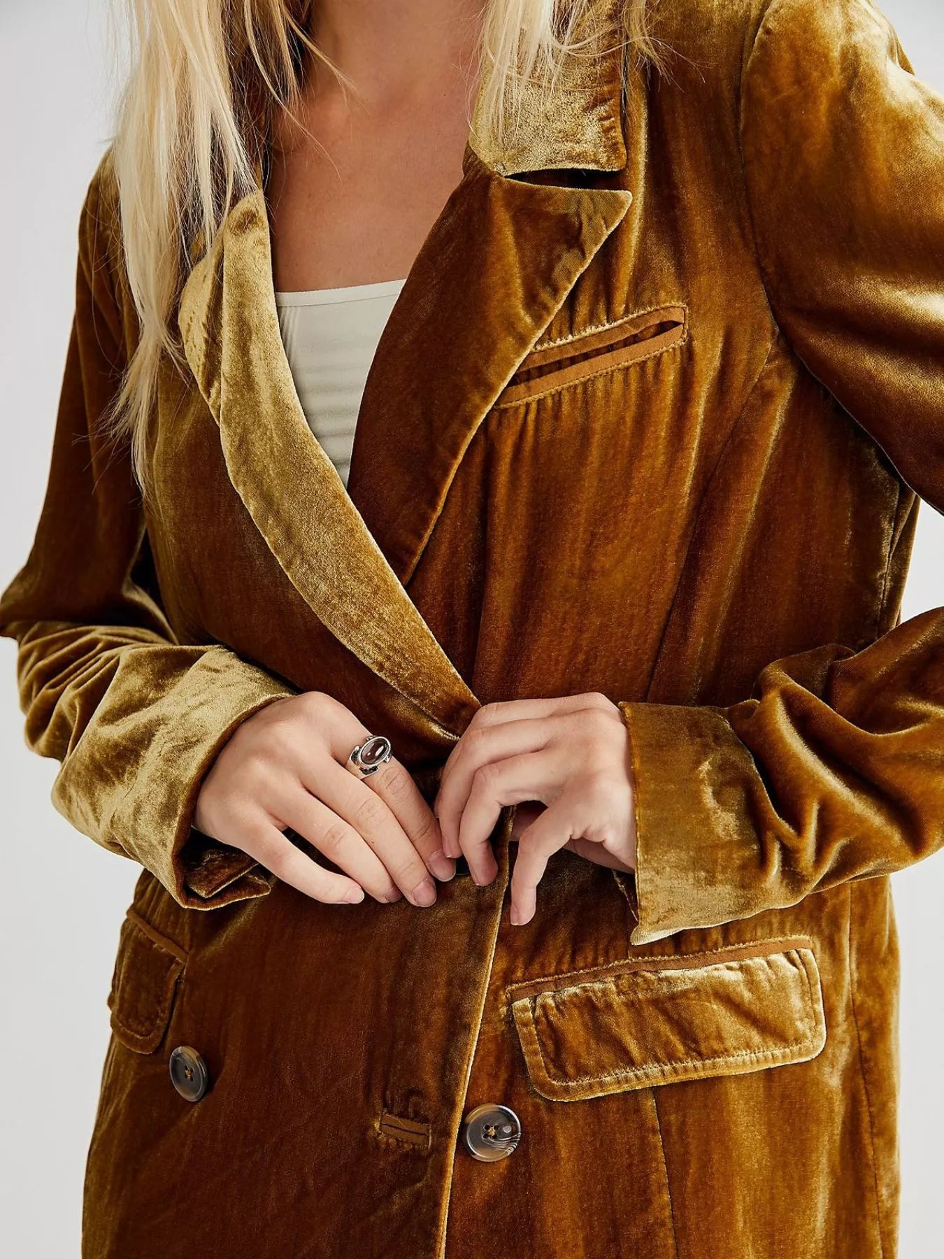 Fashorio Blazers Lapel Collar Button Up Blazer