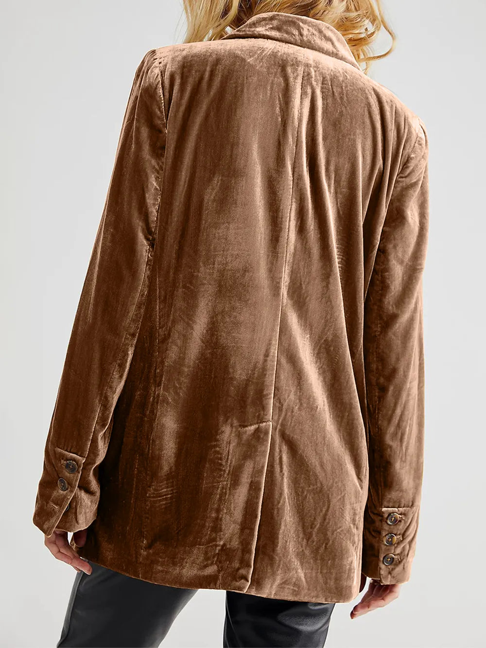 Fashorio Blazers Lapel Collar Long Sleeve Blazer with Pockets