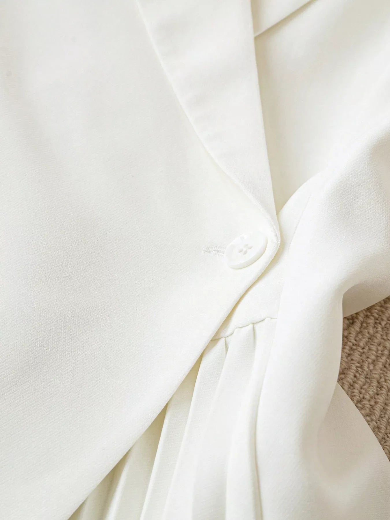 Fashorio Blazers One Button Asymmetric Pleated Hem Blazer