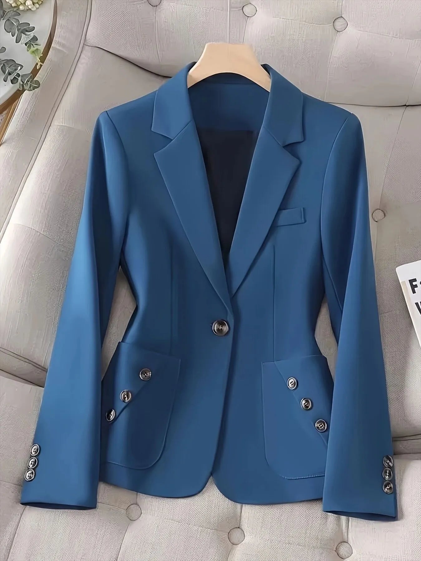 Fashorio Blazers One-Button Blazer with Pockets