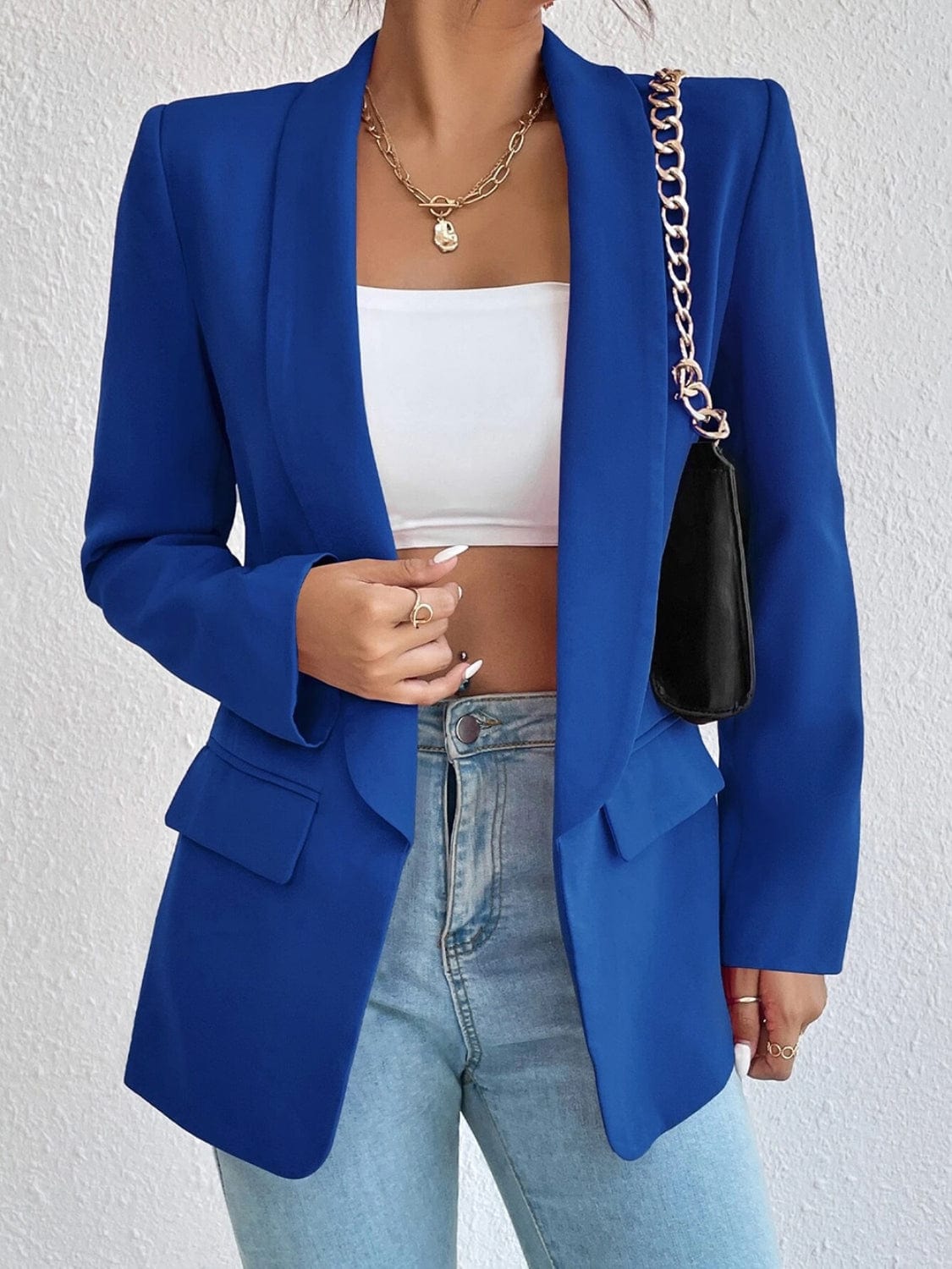 Fashorio Blazers Shawl Collar Long Sleeve Blazer