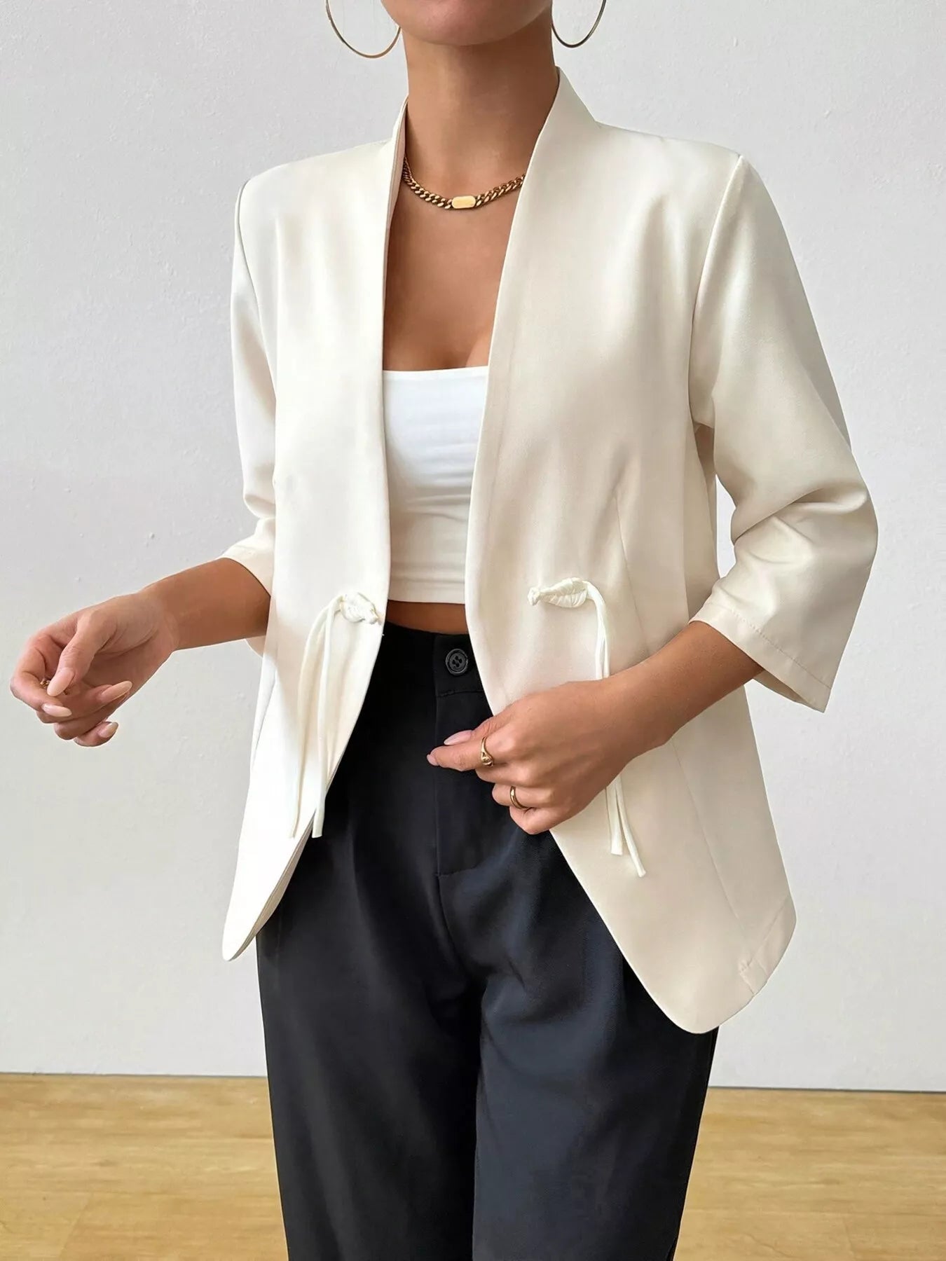 Fashorio Blazers Three-Quarter Sleeves Blazer