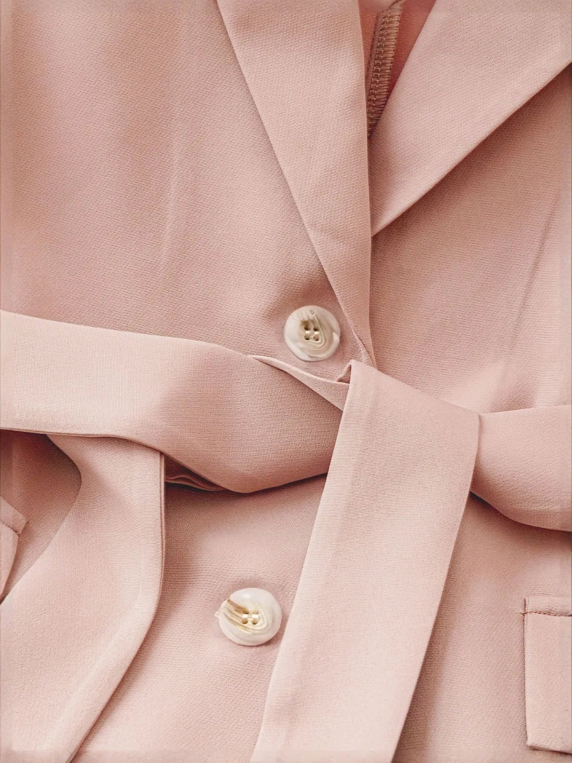 Fashorio Blazers Tie Waist Lapel Collar Sleeveless Blazer