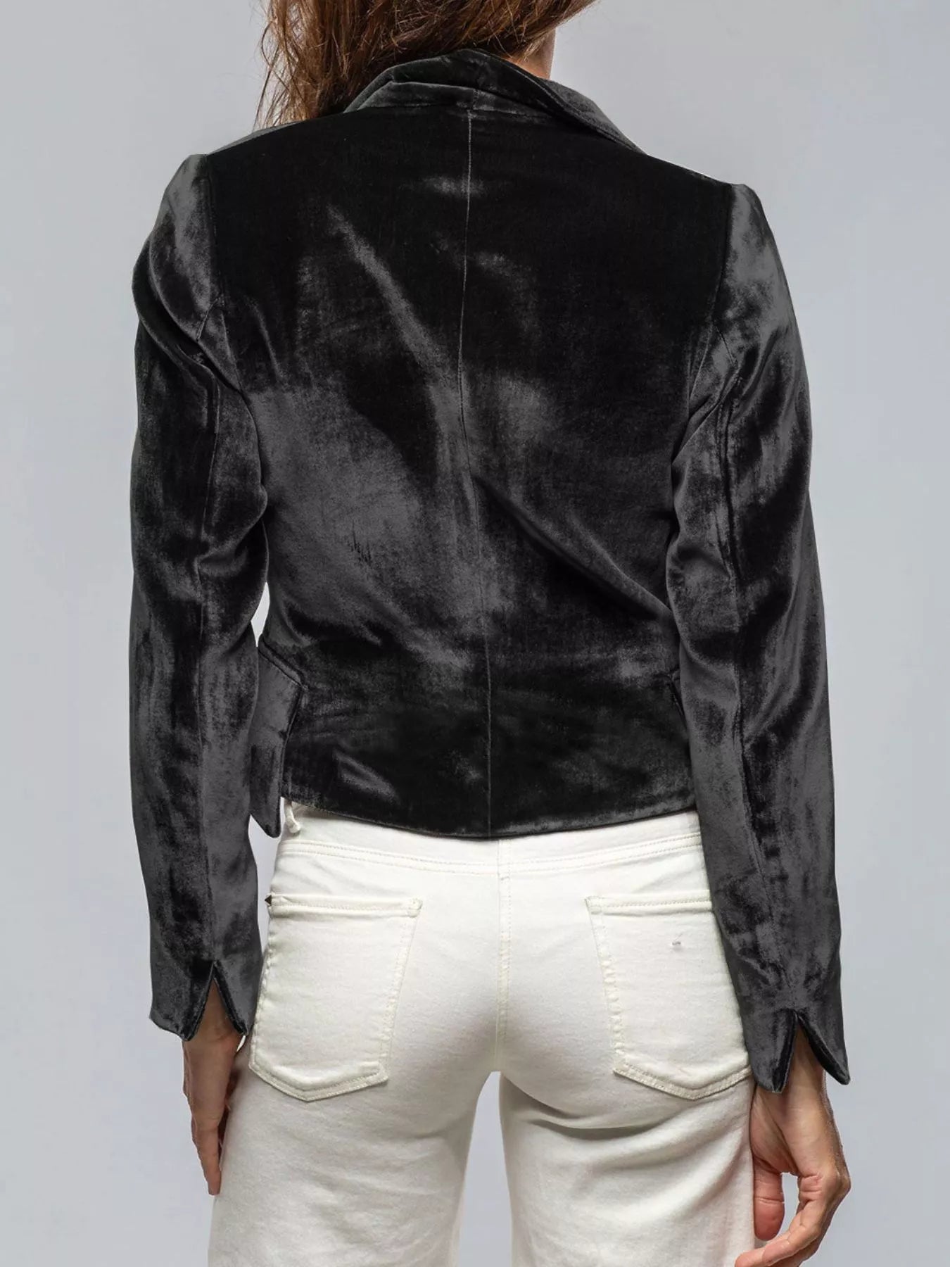 Fashorio Blazers Velvet Lapel Collar One Button Blazer