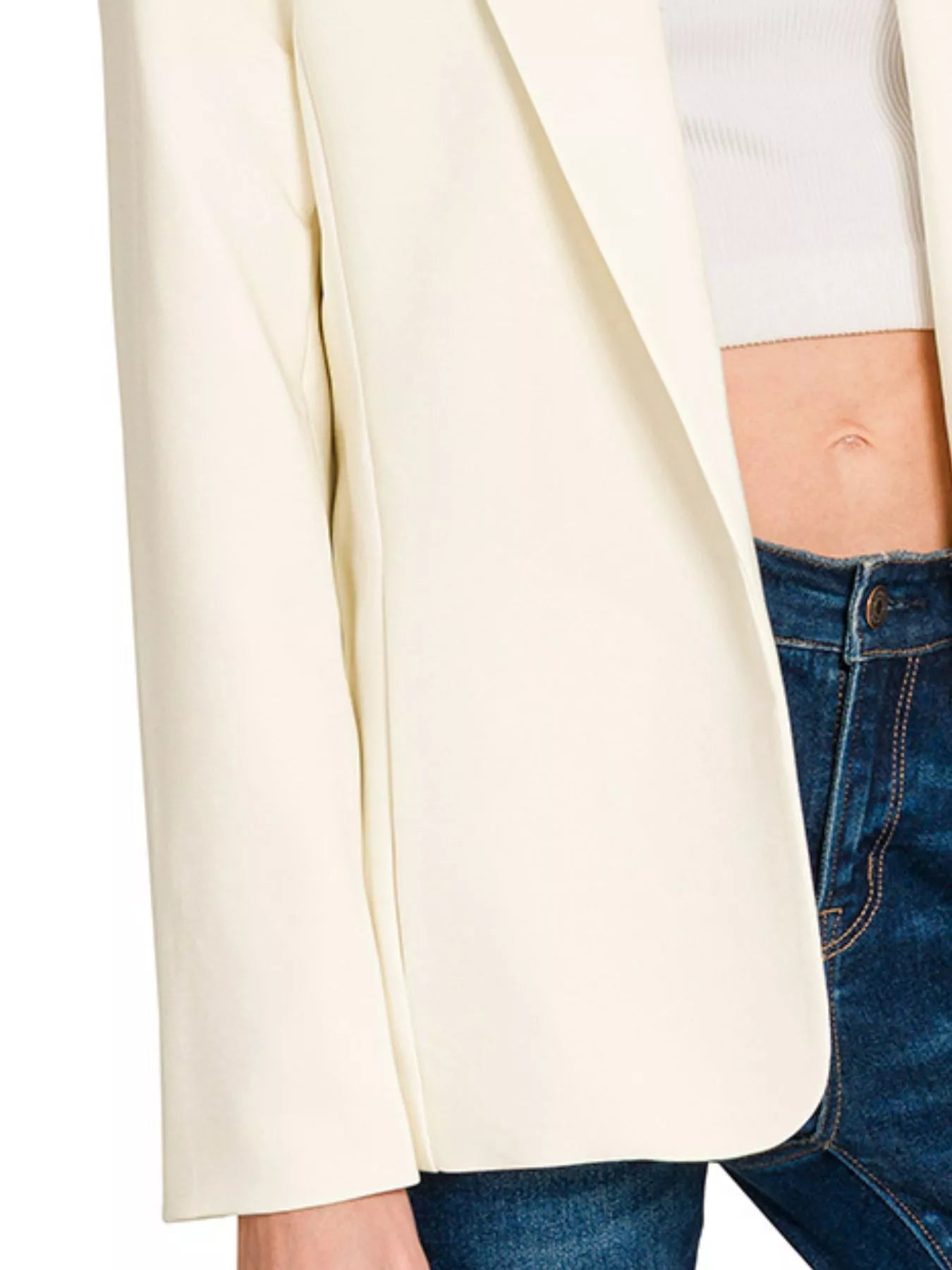 Fashorio Blazers Zenana Woven Long Sleeve Blazer With Lining