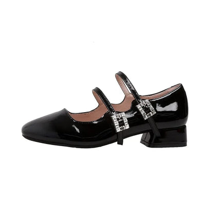 Block Heel Buckle Mary Jane Shoes - Fashorio