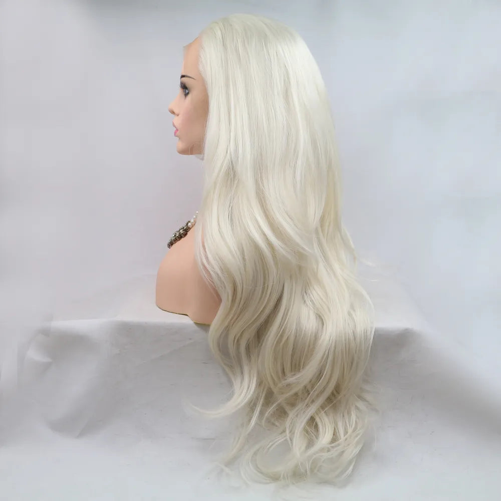 Fashorio Blond / One Size 13*3" Lace Front Wigs Synthetic Long Wavy 24" 130% Density