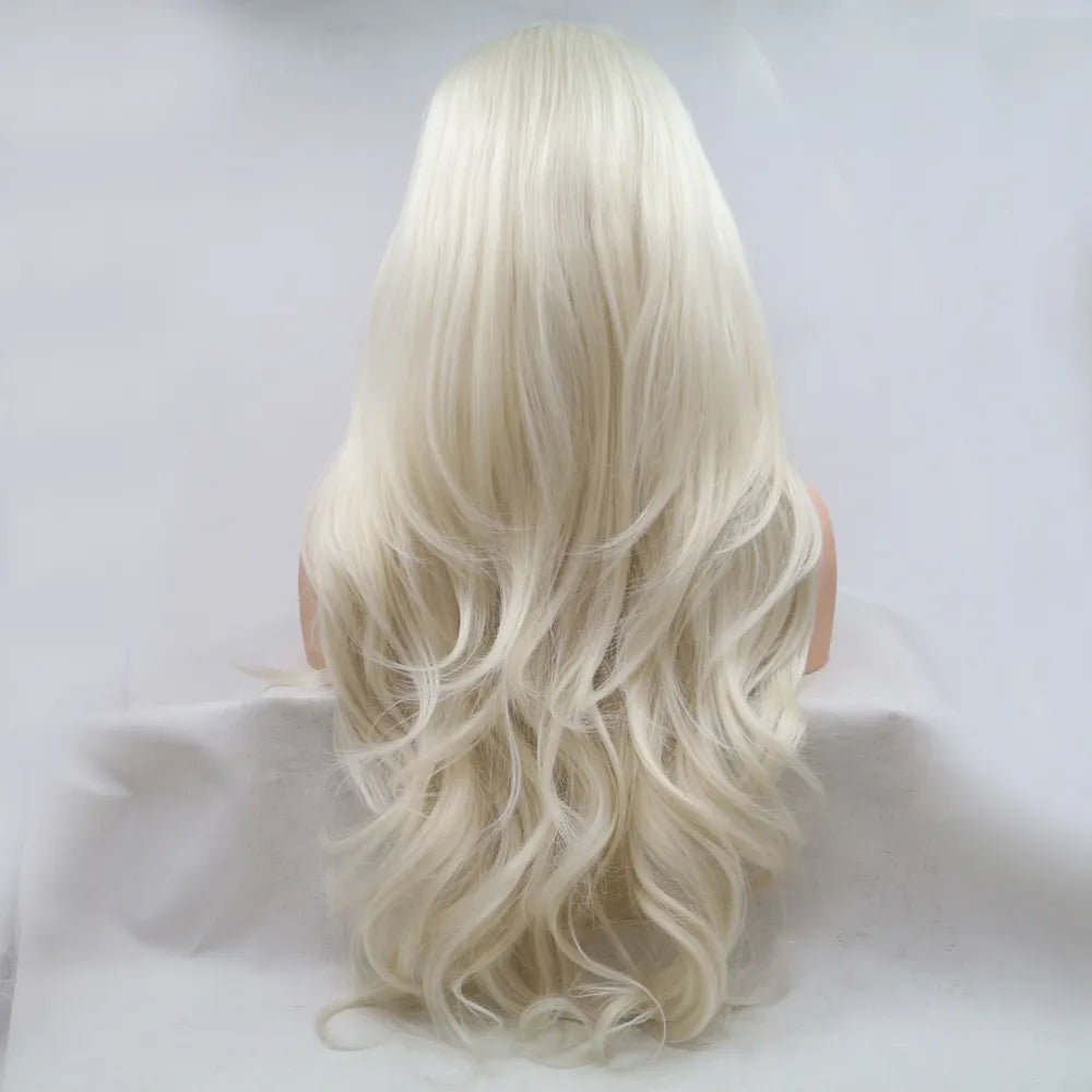 Fashorio Blond / One Size 13*3" Lace Front Wigs Synthetic Long Wavy 24" 130% Density