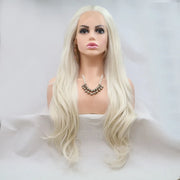 Fashorio Blond / One Size 13*3" Lace Front Wigs Synthetic Long Wavy 24" 130% Density