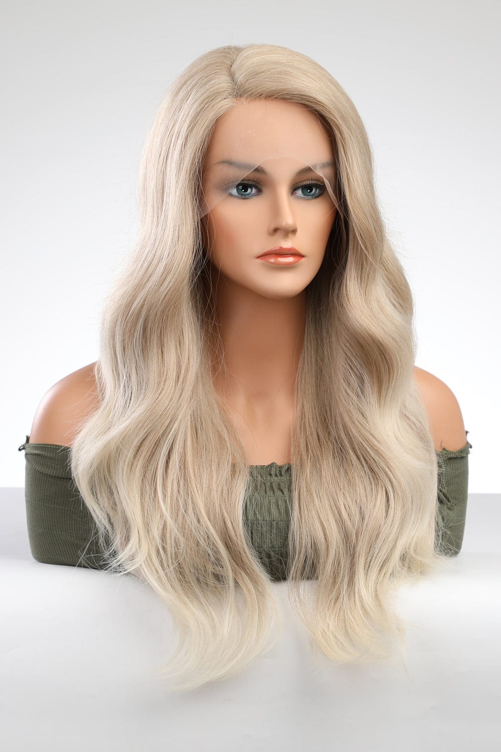 Fashorio Blonde / One Size 13*2" Lace Front Wigs Synthetic Long Wave 25" 150% Density