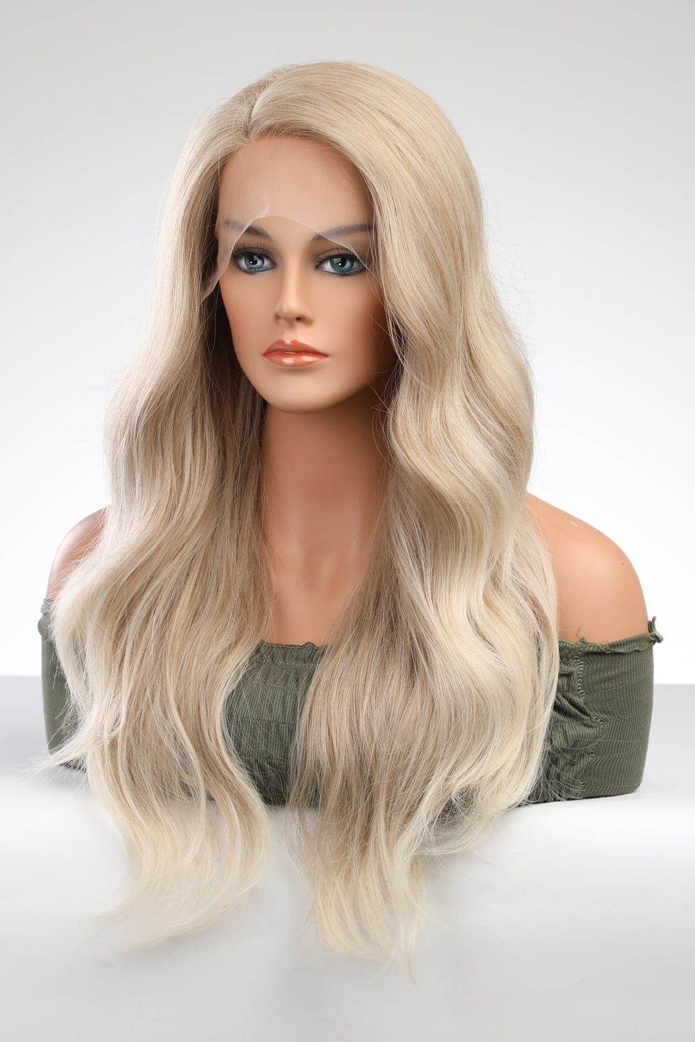 Fashorio Blonde / One Size 13*2" Lace Front Wigs Synthetic Long Wave 25" 150% Density