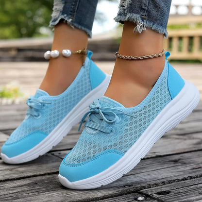 Breathable Mesh Sneakers Blue - Fashorio