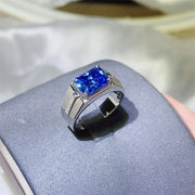 Fashorio Blue / 5 2 Carat Moissanite 925 Sterling Silver Ring