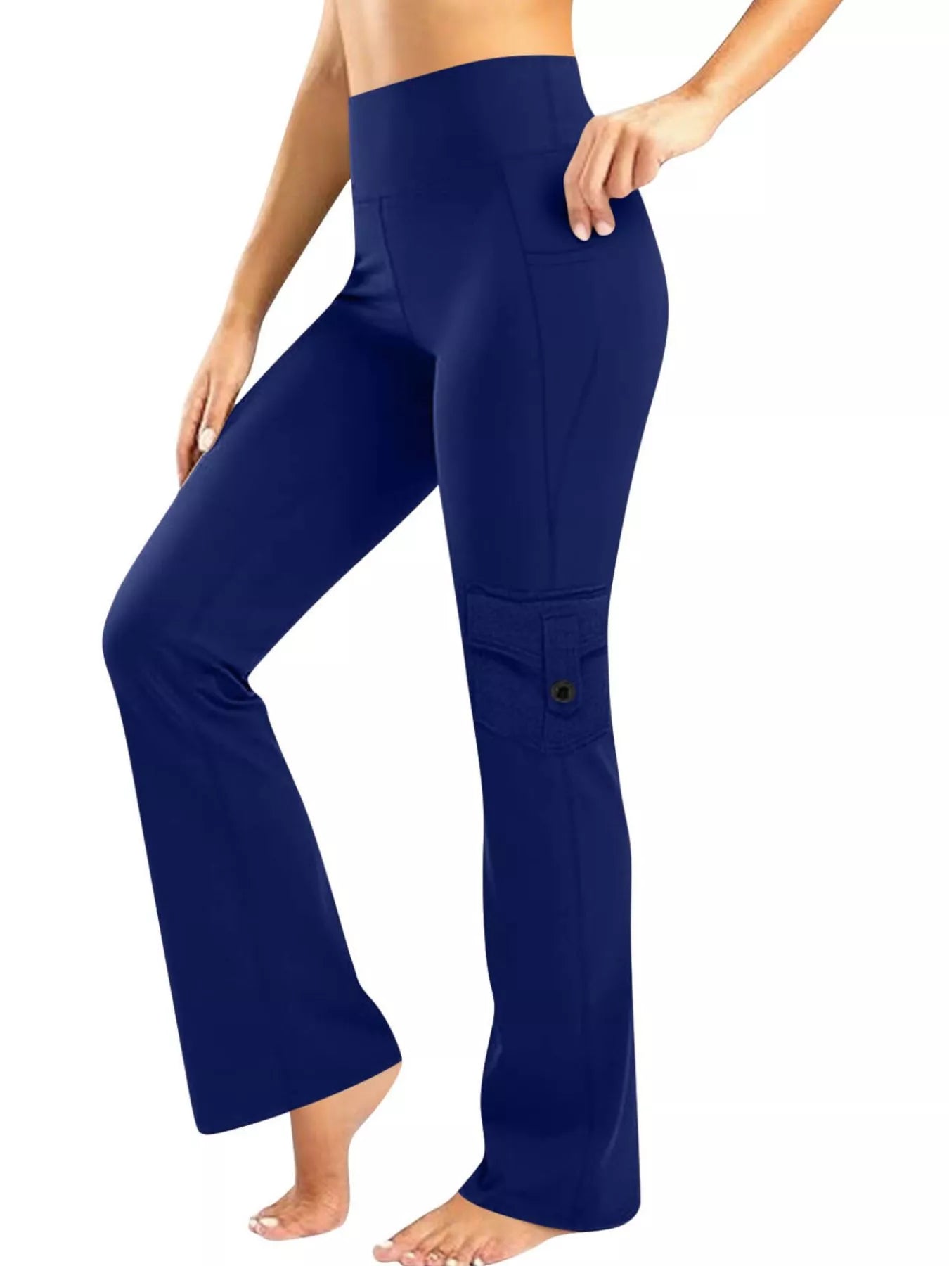 Fashorio Blue / S High-Waisted Yoga Pants with Pockets
