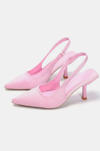 PU Leather Point Toe Pumps Blush Pink - Fashorio