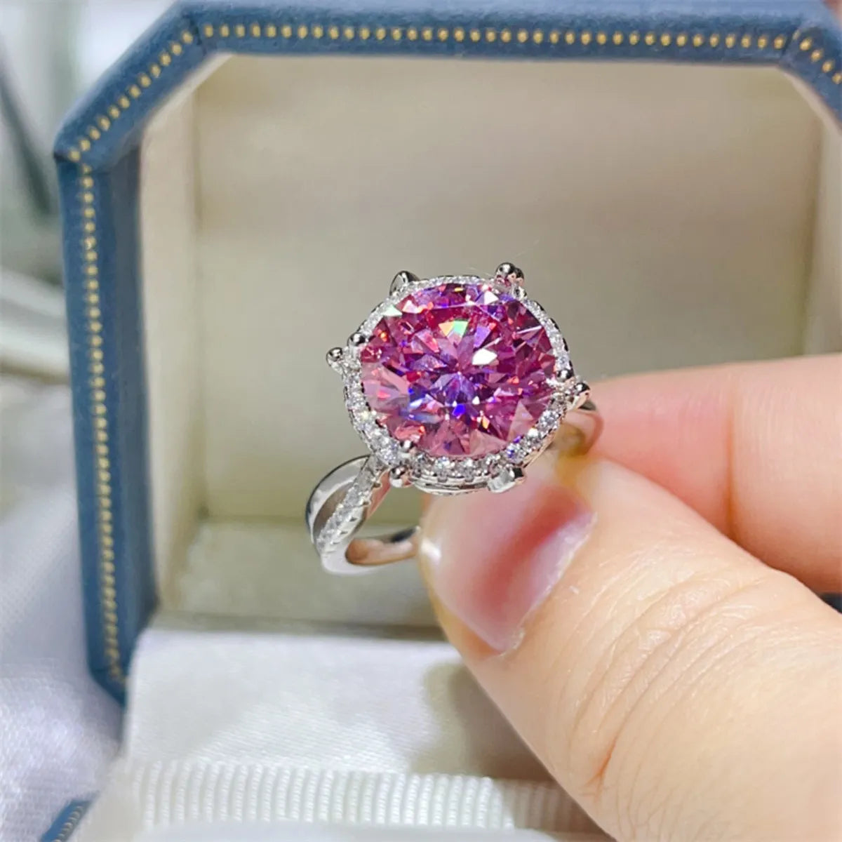 Fashorio Blush Pink / 5 5 Carat Moissanite Halo Engagement Ring